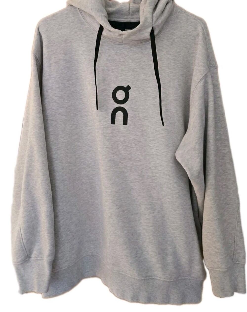 On Cloud Oc Club Hoodie Oversized Organic Cotton Heathered Grey Mens Sz Large